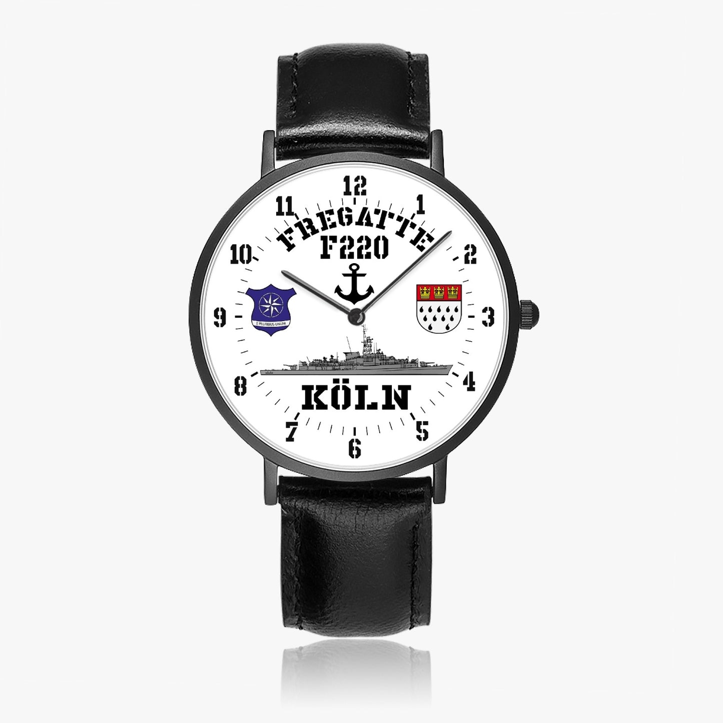 160. Hot Selling Ultra-Thin Leather Strap Quartz Watch (Black)