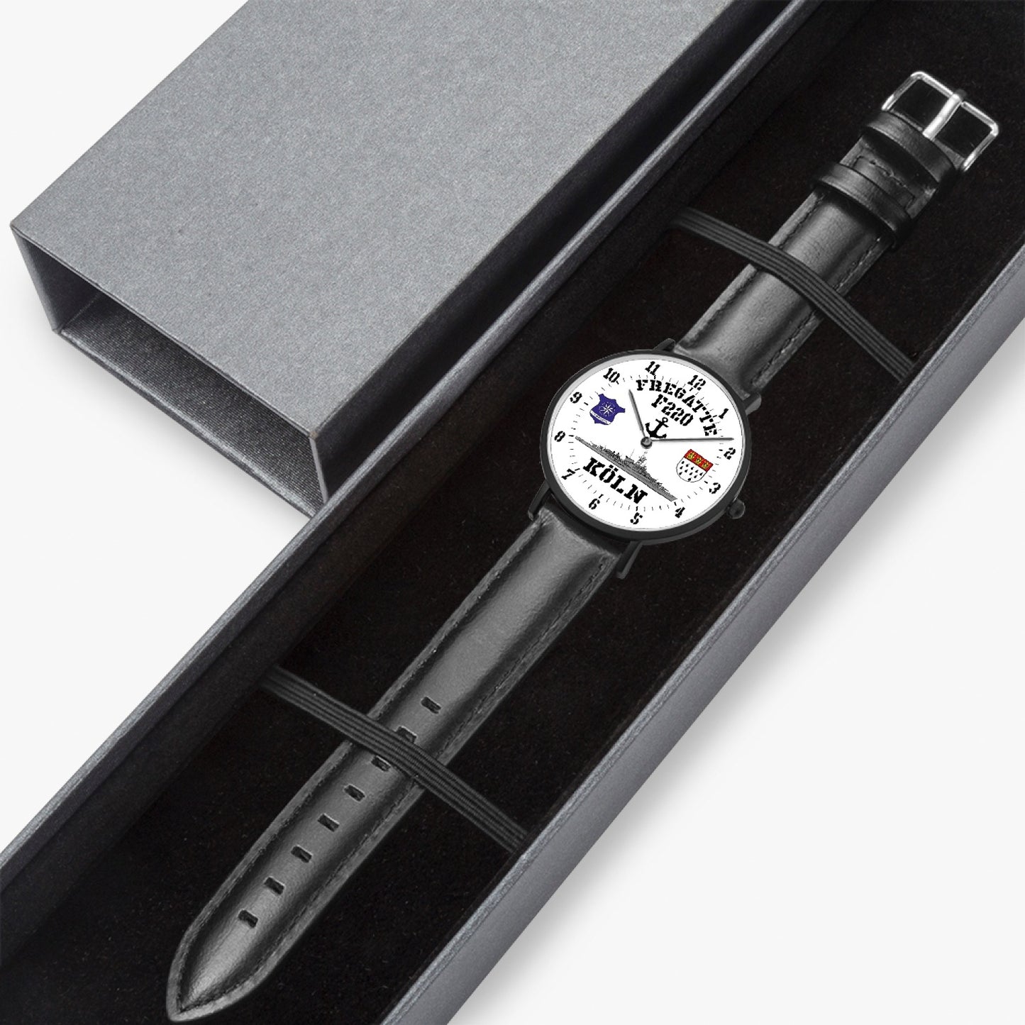 160. Hot Selling Ultra-Thin Leather Strap Quartz Watch (Black)