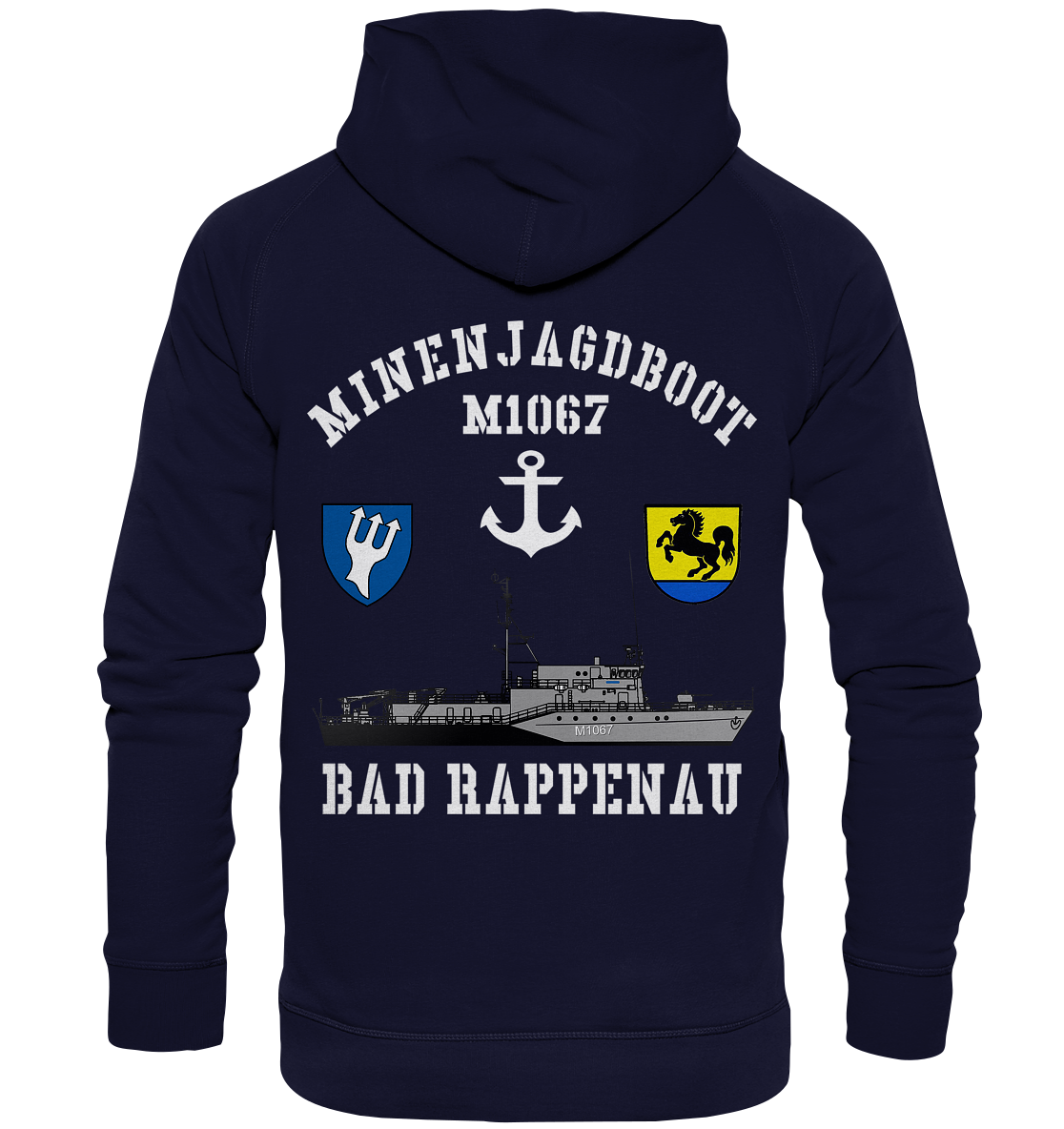 Mij.-Boot M1067 RAPPENAU 5.MSG beids. Druck - Basic Unisex Hoodie
