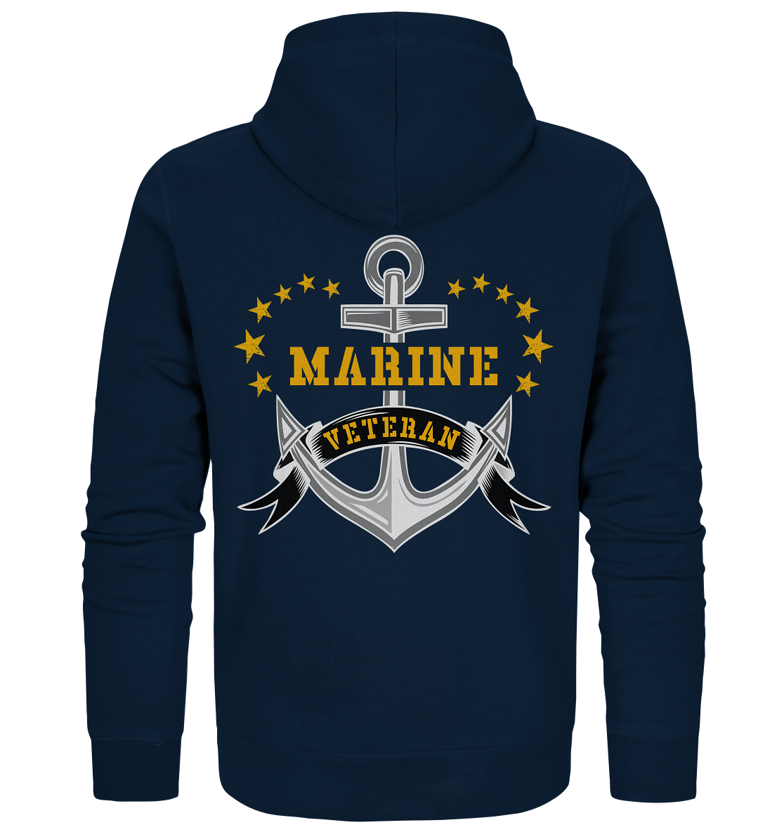 Anker Marine Veteran Rückendruck - Organic Kapuzenjacke