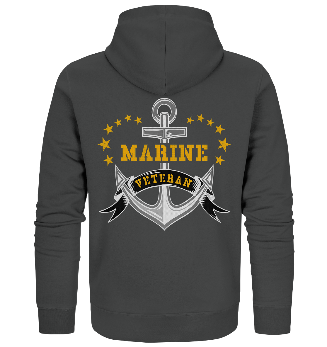 Anker Marine Veteran Rückendruck - Organic Kapuzenjacke