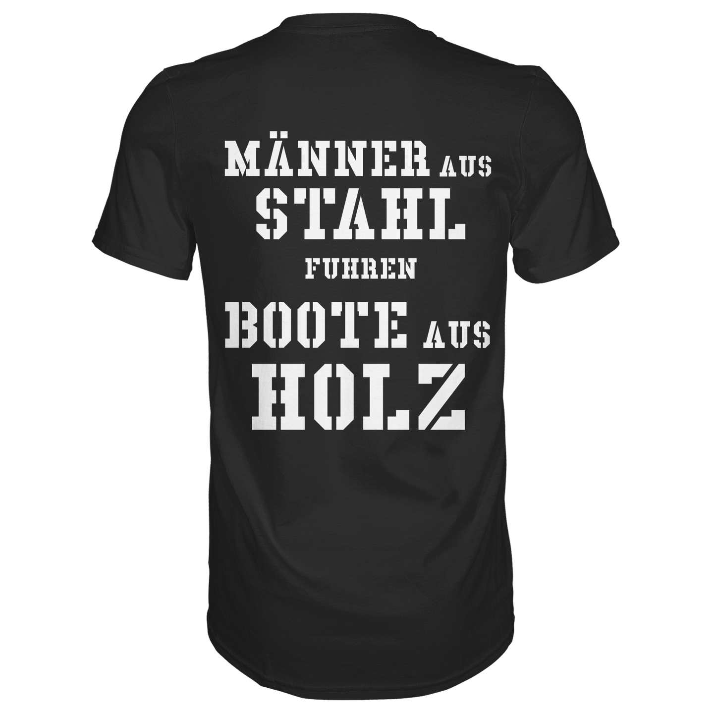 FK-Schnellboot S70 KORMORAN - Rückseite: Männer aus Stahl... - Premium Shirt