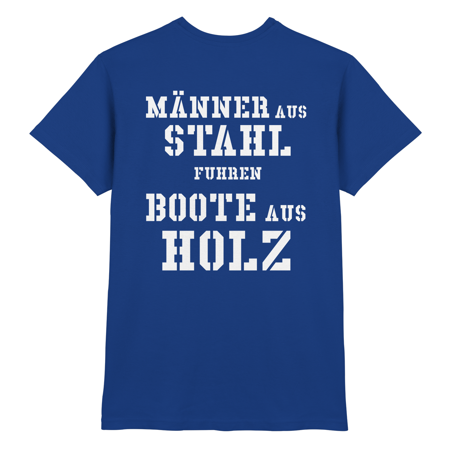 FK-Schnellboot S70 KORMORAN 7.SG - Rückseite: Männer aus Stahl... - Premium Shirt