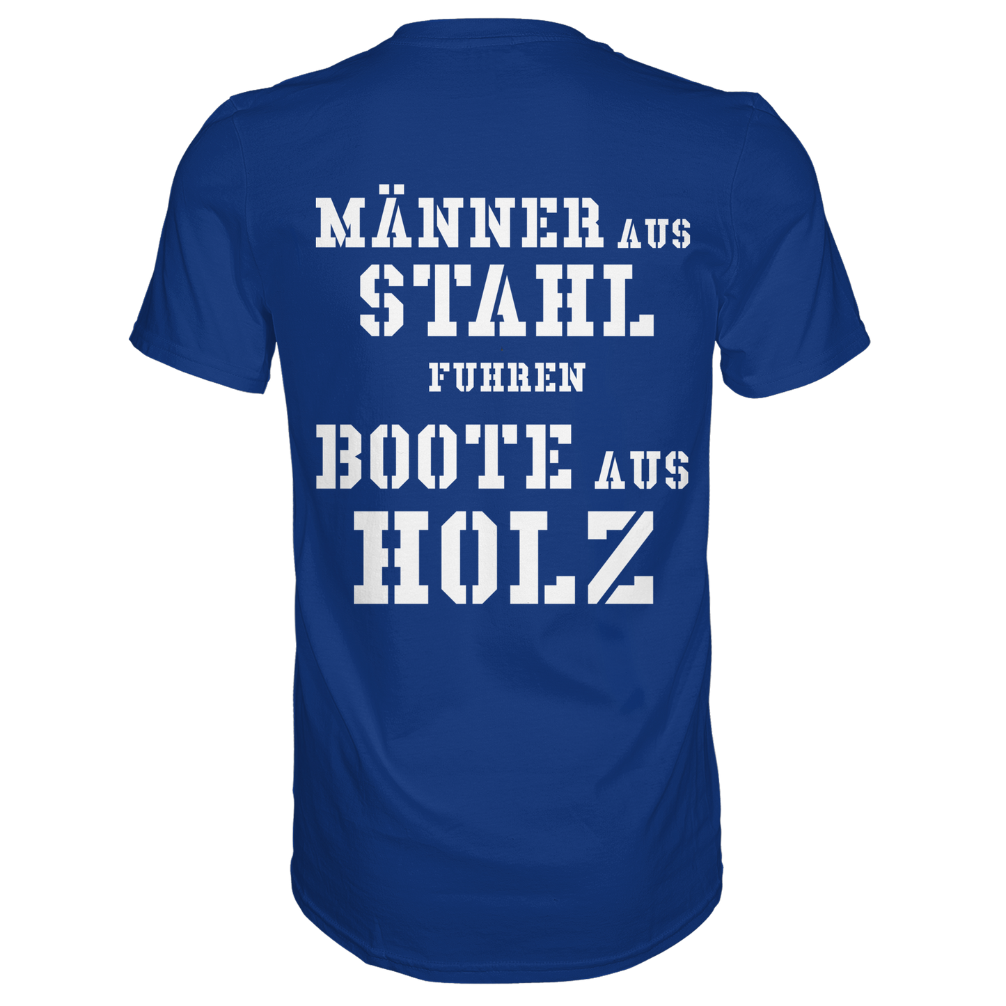 FK-Schnellboot S70 KORMORAN - Rückseite: Männer aus Stahl... - Premium Shirt