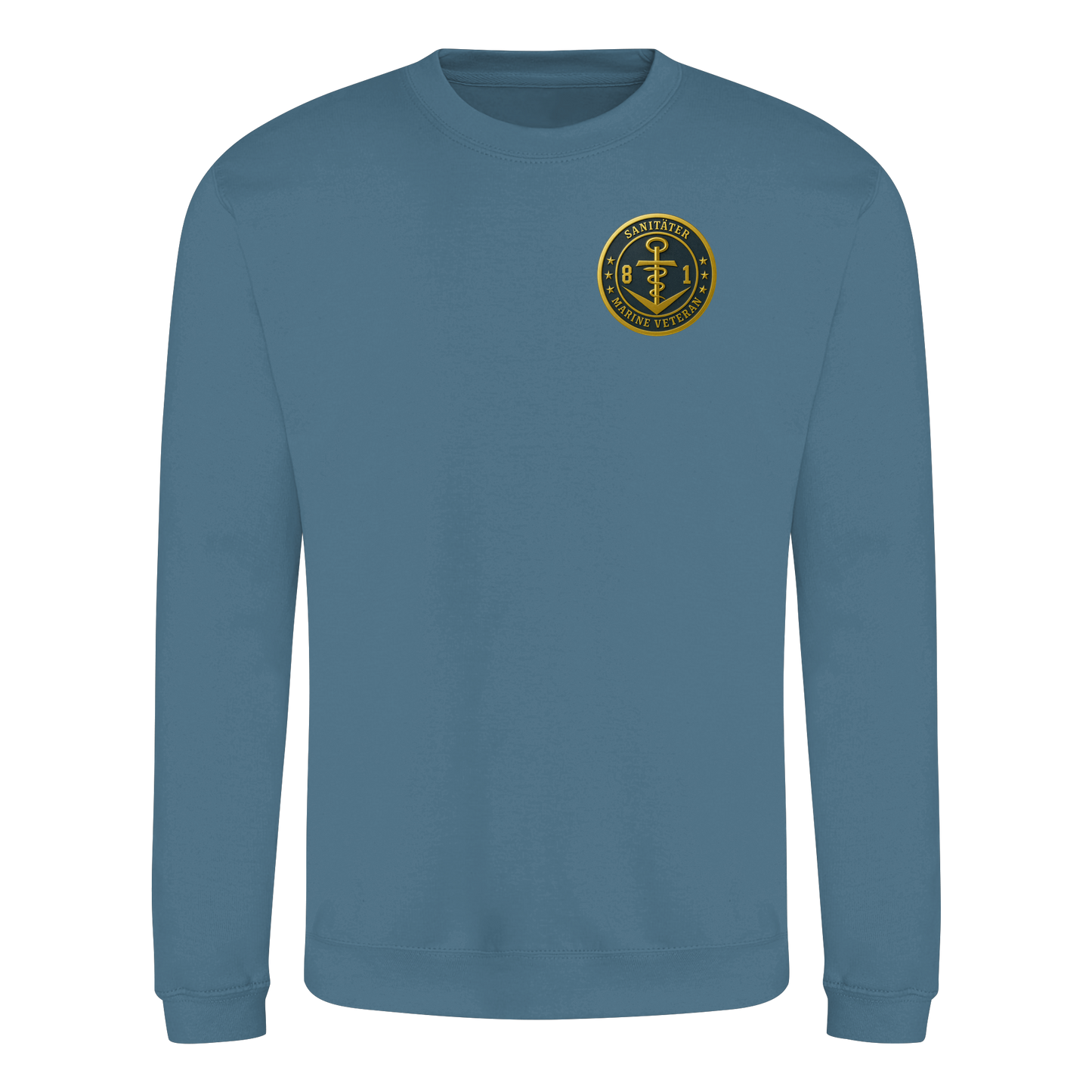 Marine Veteran 81er SANITÄTER - Metalleffekt - Basic Sweatshirt