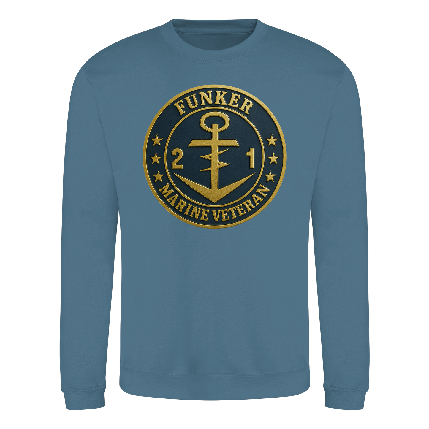 Marine Veteran 21er FUNKER - Metalleffekt - Basic Sweatshirt