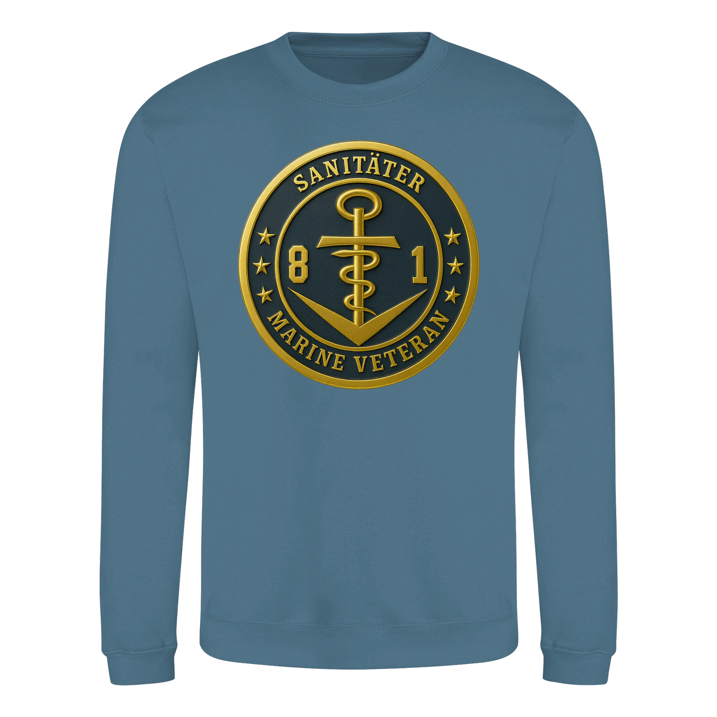 Marine Veteran 81er SANITÄTER - Metalleffekt - Basic Sweatshirt