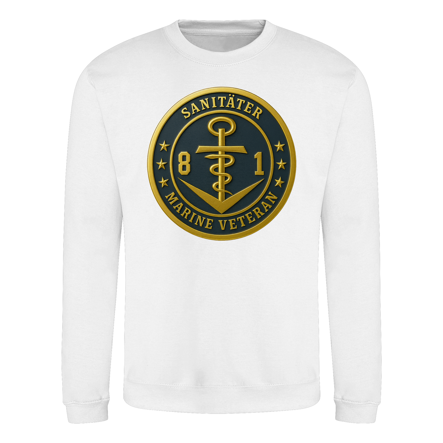 Marine Veteran 81er SANITÄTER - Metalleffekt - Basic Sweatshirt