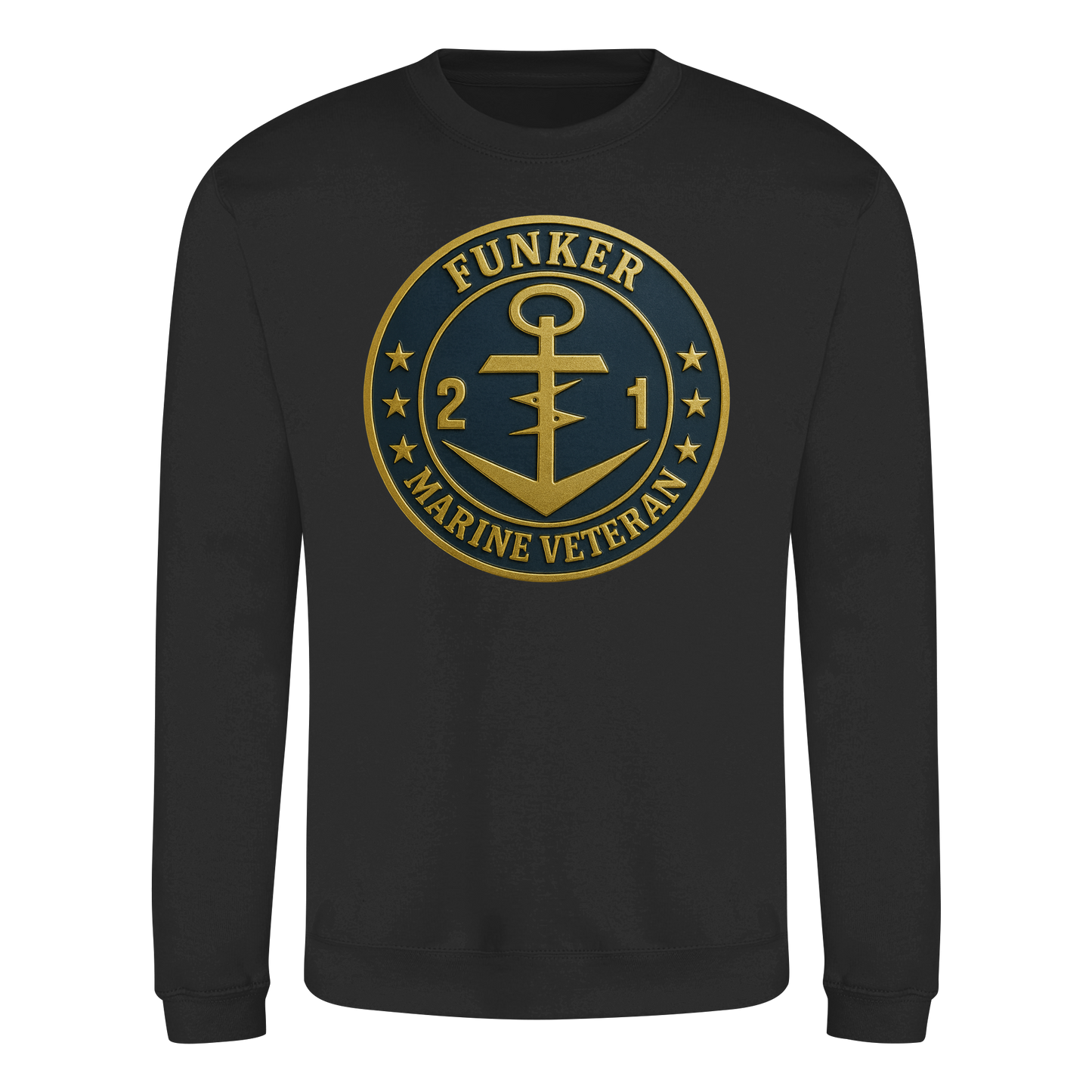 Marine Veteran 21er FUNKER - Metalleffekt - Basic Sweatshirt