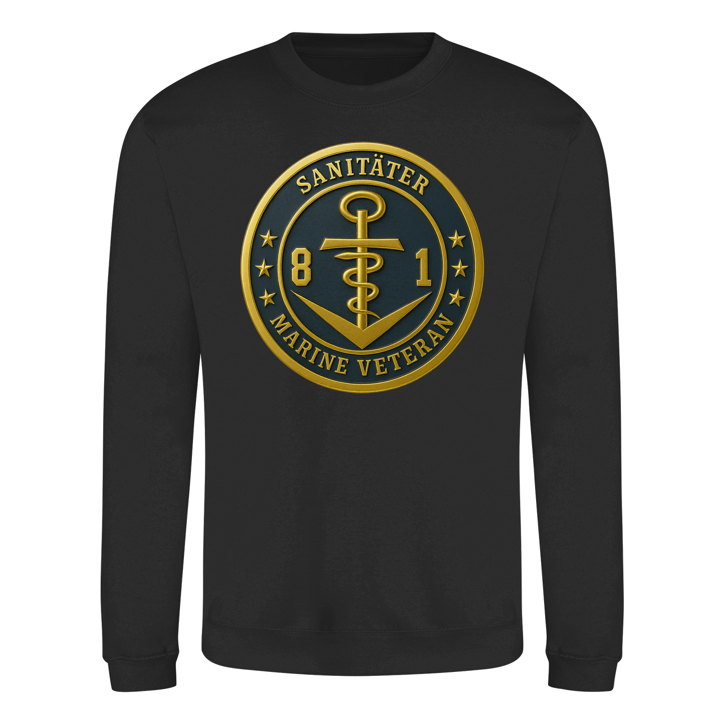 Marine Veteran 81er SANITÄTER - Metalleffekt - Basic Sweatshirt