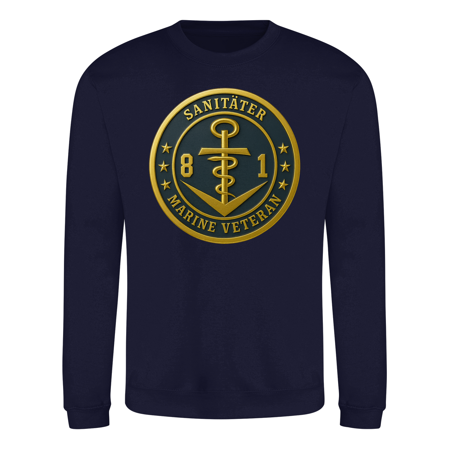 Marine Veteran 81er SANITÄTER - Metalleffekt - Basic Sweatshirt