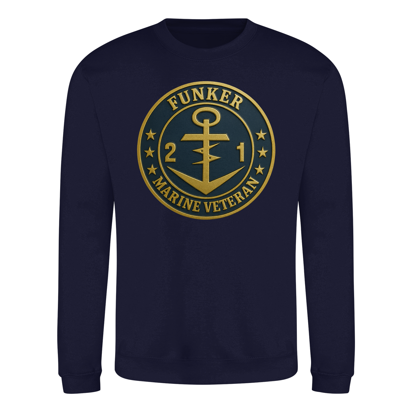 Marine Veteran 21er FUNKER - Metalleffekt - Basic Sweatshirt
