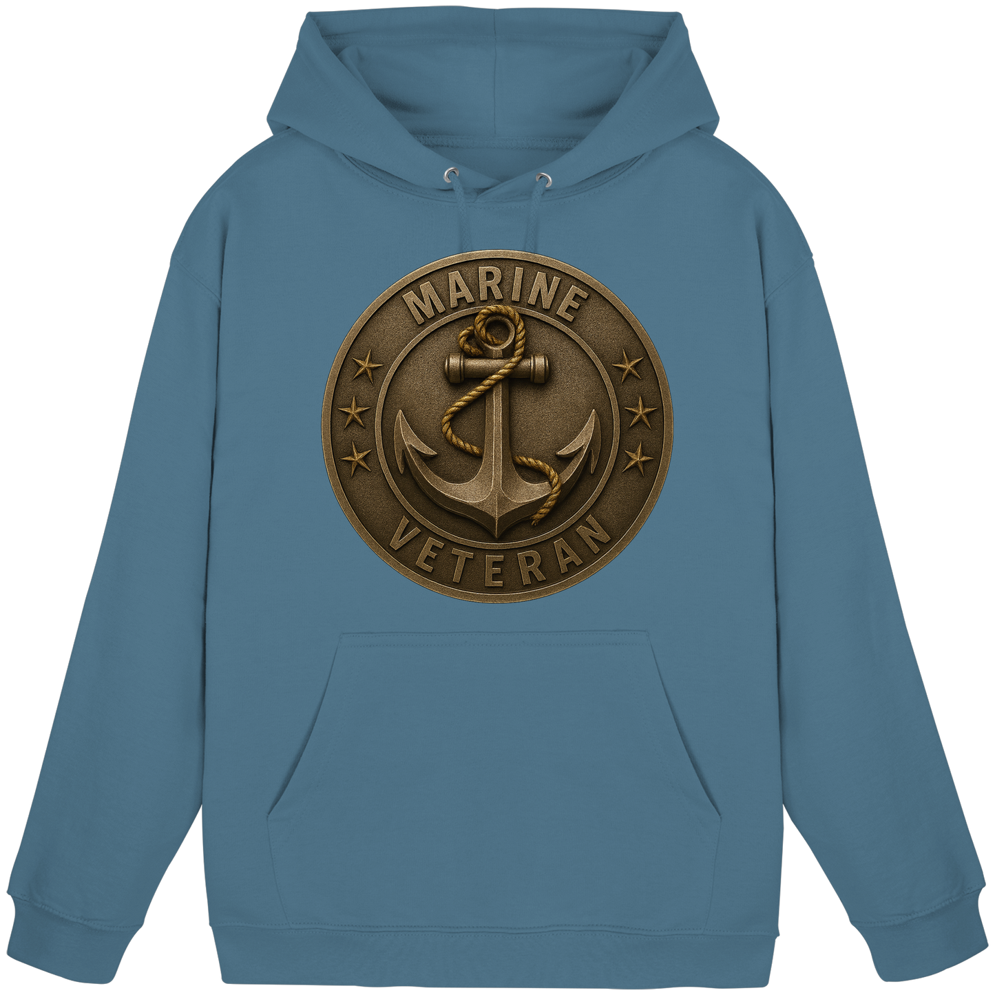 Marine Veteran - Metalleffekt - Basic Unisex Hoodie