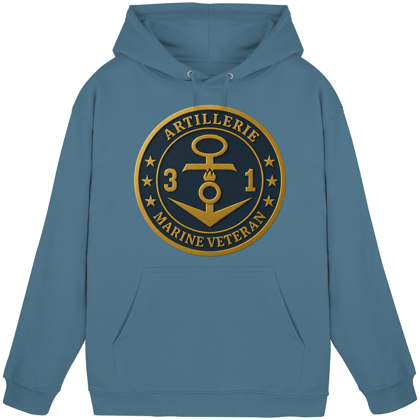 Marine Veteran 31er ARTILLERIE - Metalleffekt - Basic Unisex Hoodie