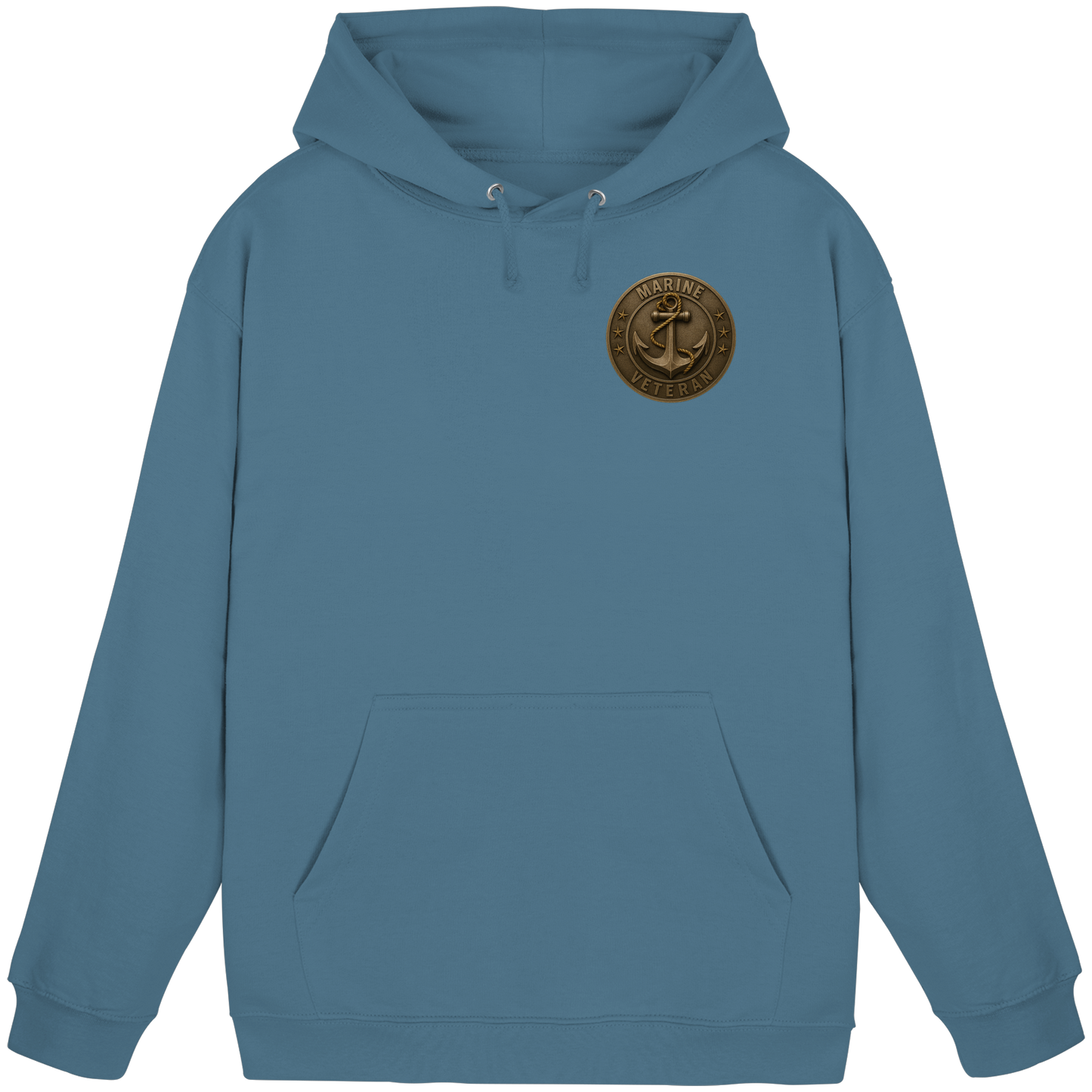 Marine Veteran - Metalleffekt - Basic Unisex Hoodie