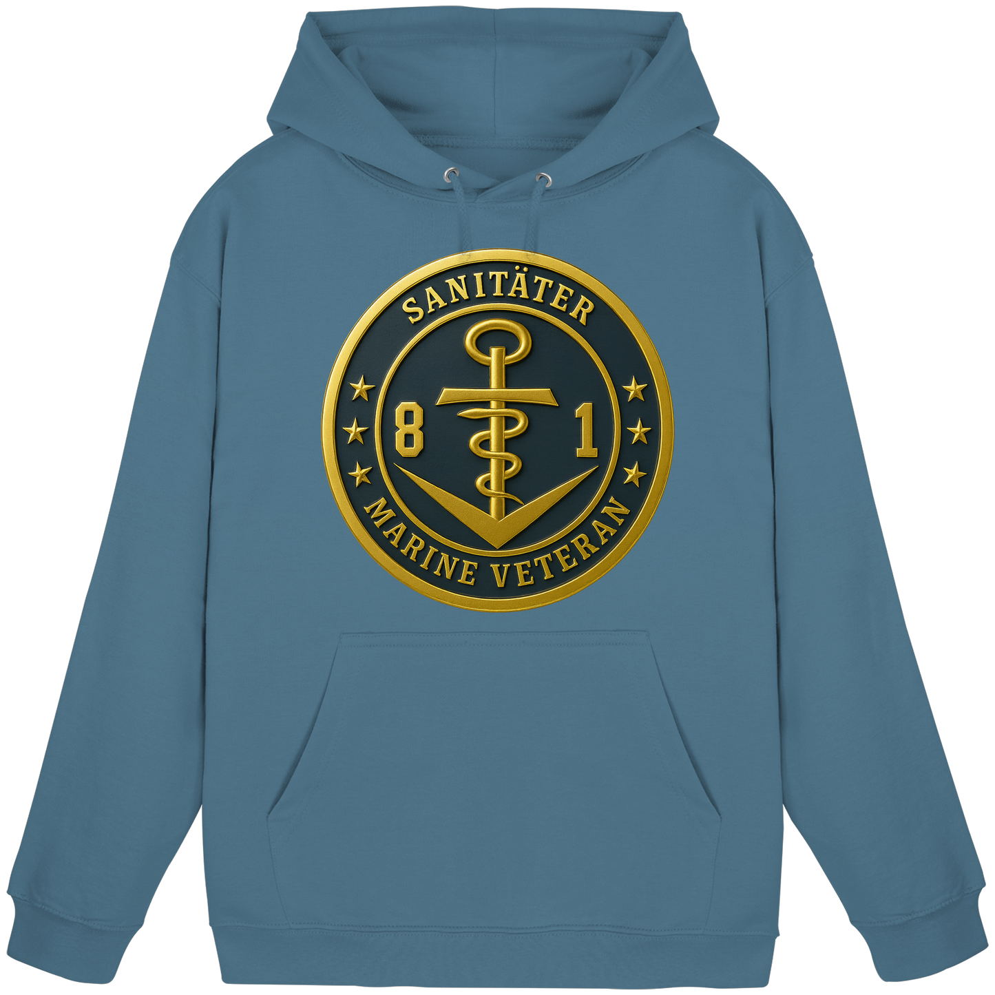 Marine Veteran 81er SANITÄTER - Metalleffekt - Basic Unisex Hoodie