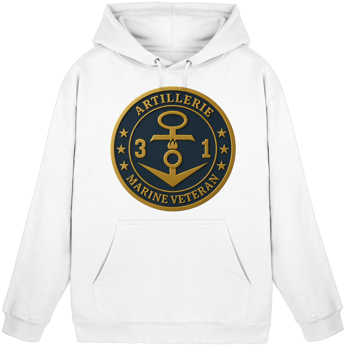 Marine Veteran 31er ARTILLERIE - Metalleffekt - Basic Unisex Hoodie