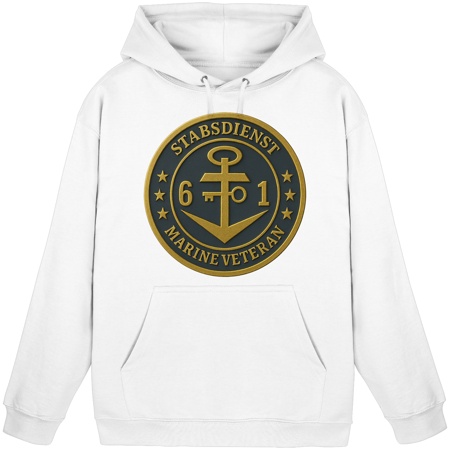 Marine Veteran 61er STABSDIENST - Metalleffekt - Basic Unisex Hoodie