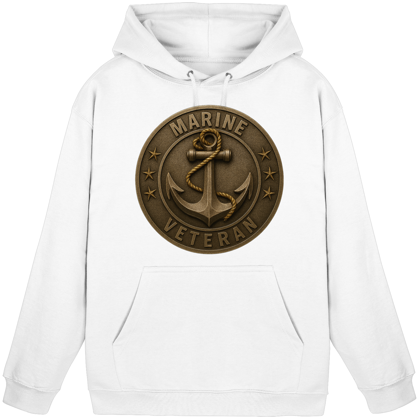 Marine Veteran - Metalleffekt - Basic Unisex Hoodie