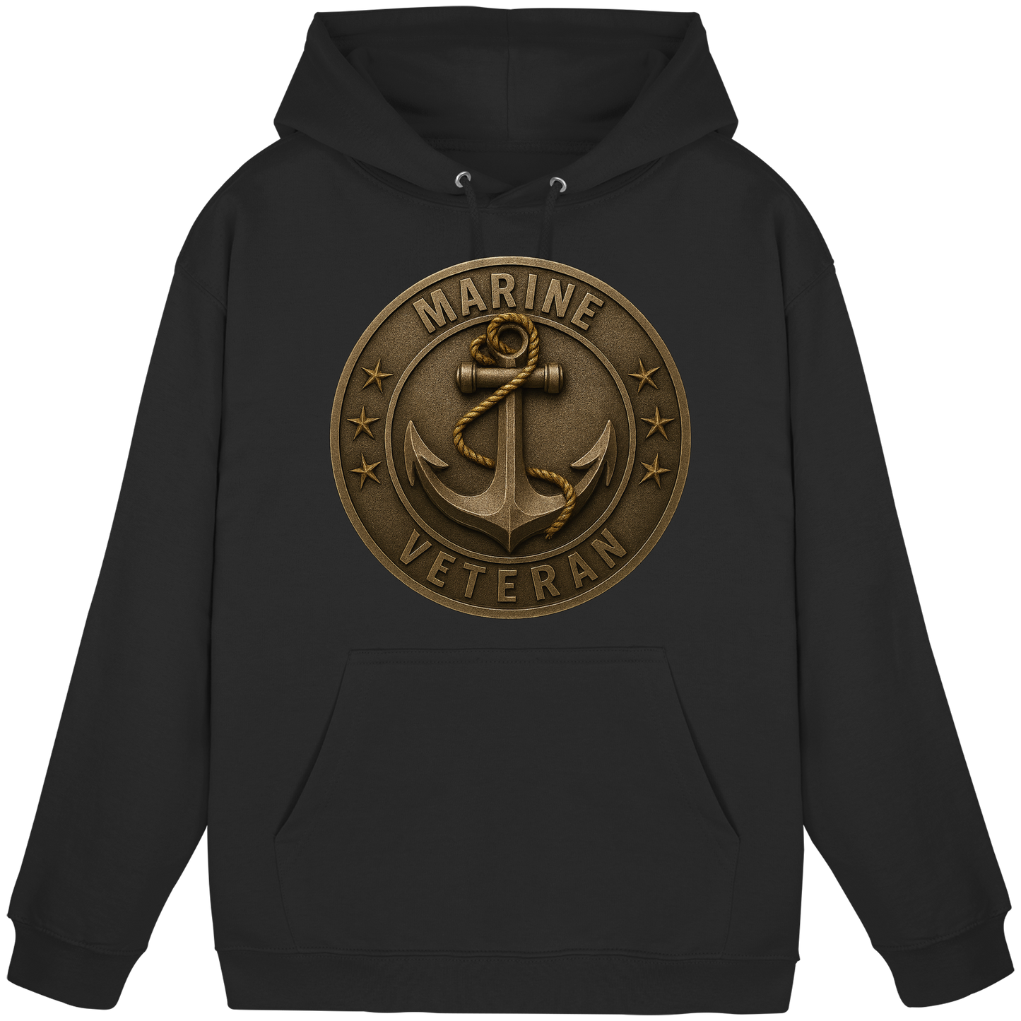 Marine Veteran - Metalleffekt - Basic Unisex Hoodie