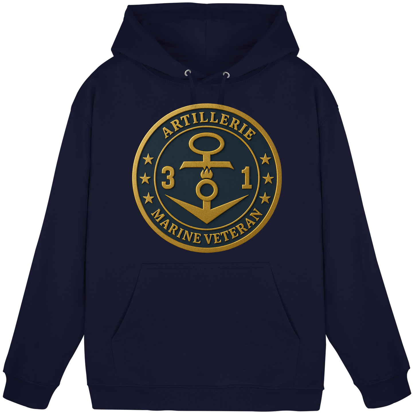 Marine Veteran 31er ARTILLERIE - Metalleffekt - Basic Unisex Hoodie
