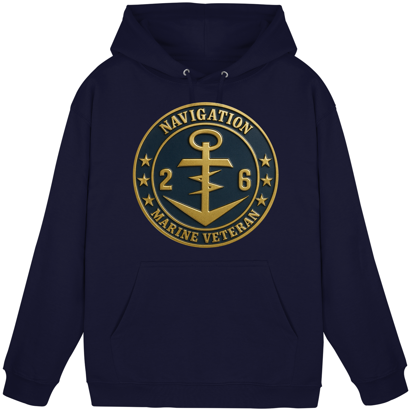Marine Veteran 26er NAVIGATION - Metalleffekt - Basic Unisex Hoodie