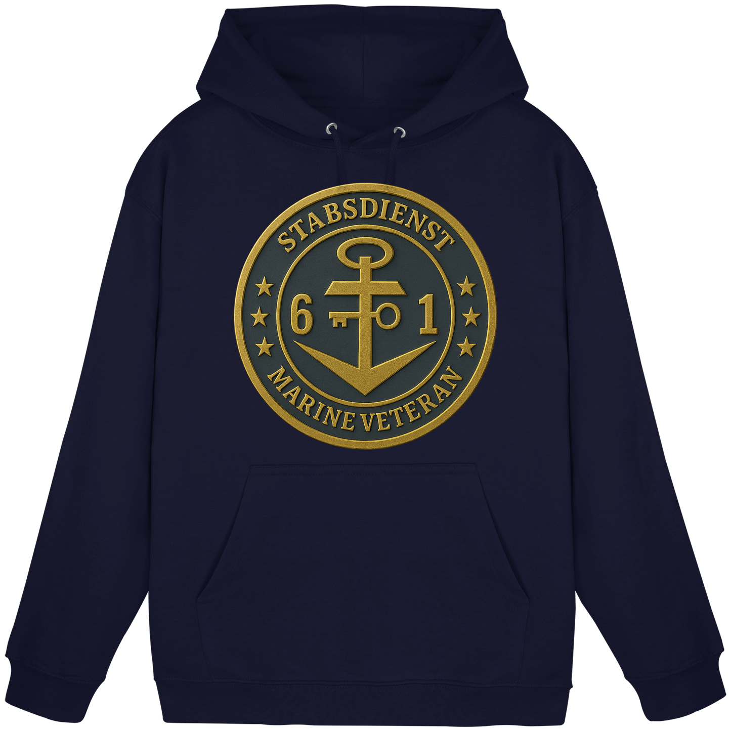 Marine Veteran 61er STABSDIENST - Metalleffekt - Basic Unisex Hoodie