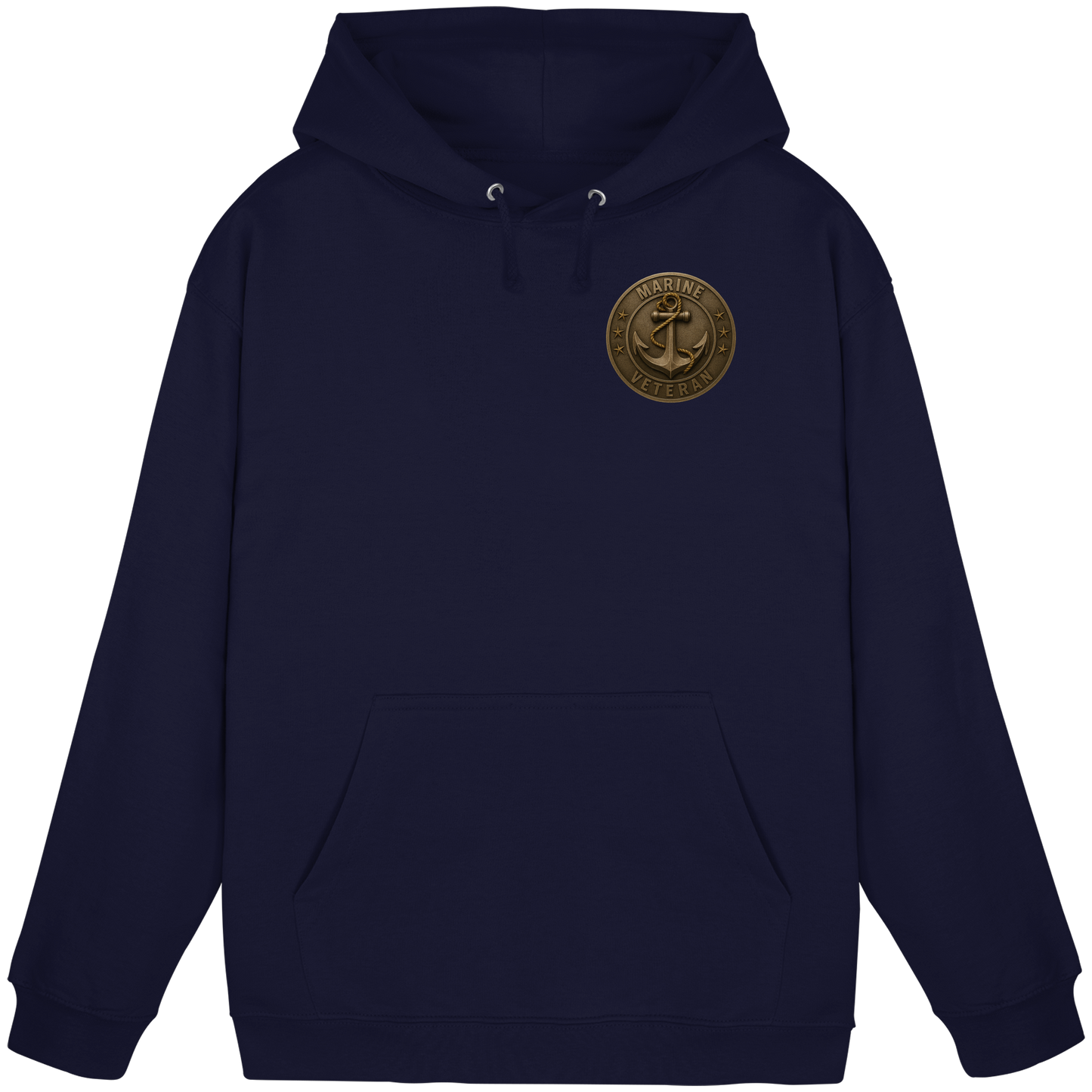 Marine Veteran - Metalleffekt - Basic Unisex Hoodie