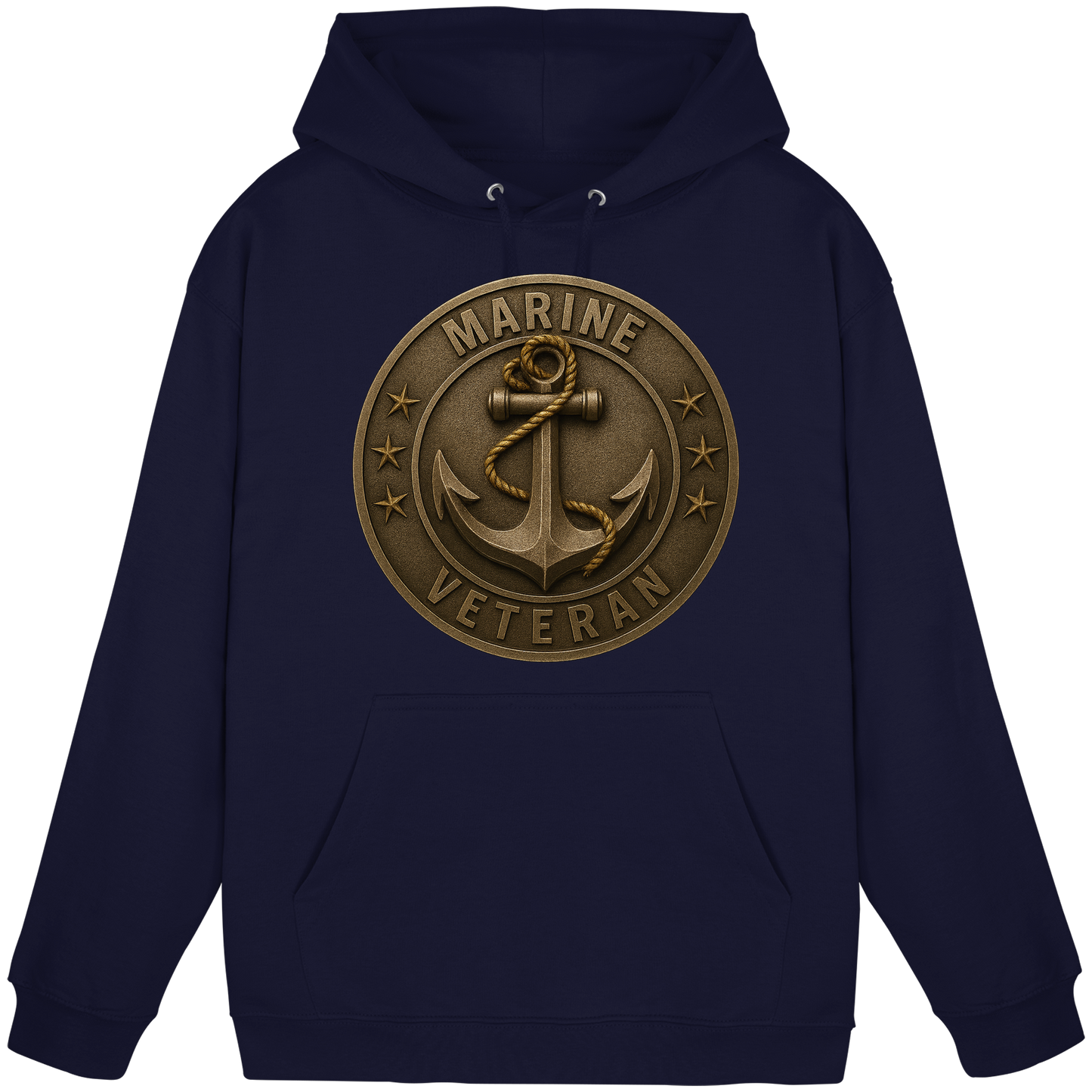 Marine Veteran - Metalleffekt - Basic Unisex Hoodie