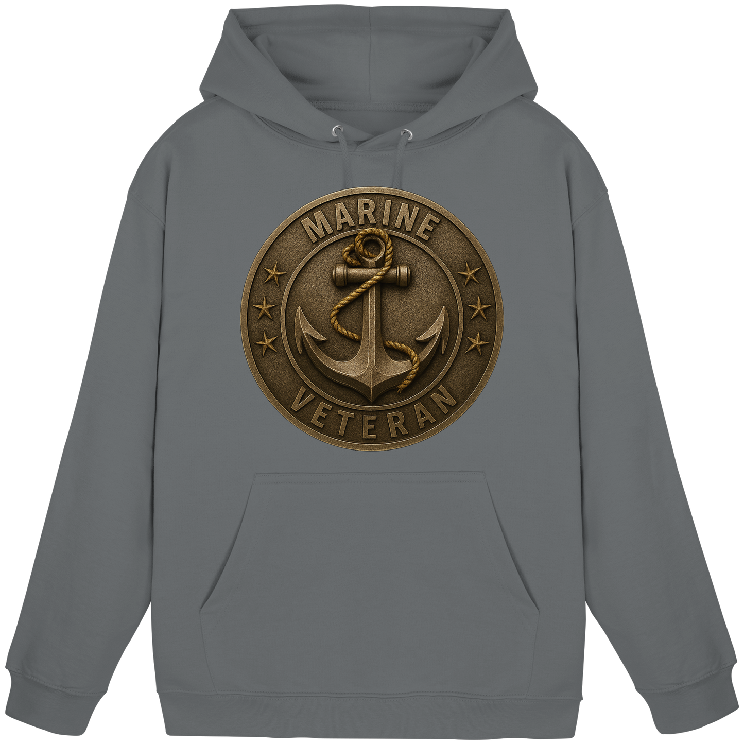 Marine Veteran - Metalleffekt - Basic Unisex Hoodie