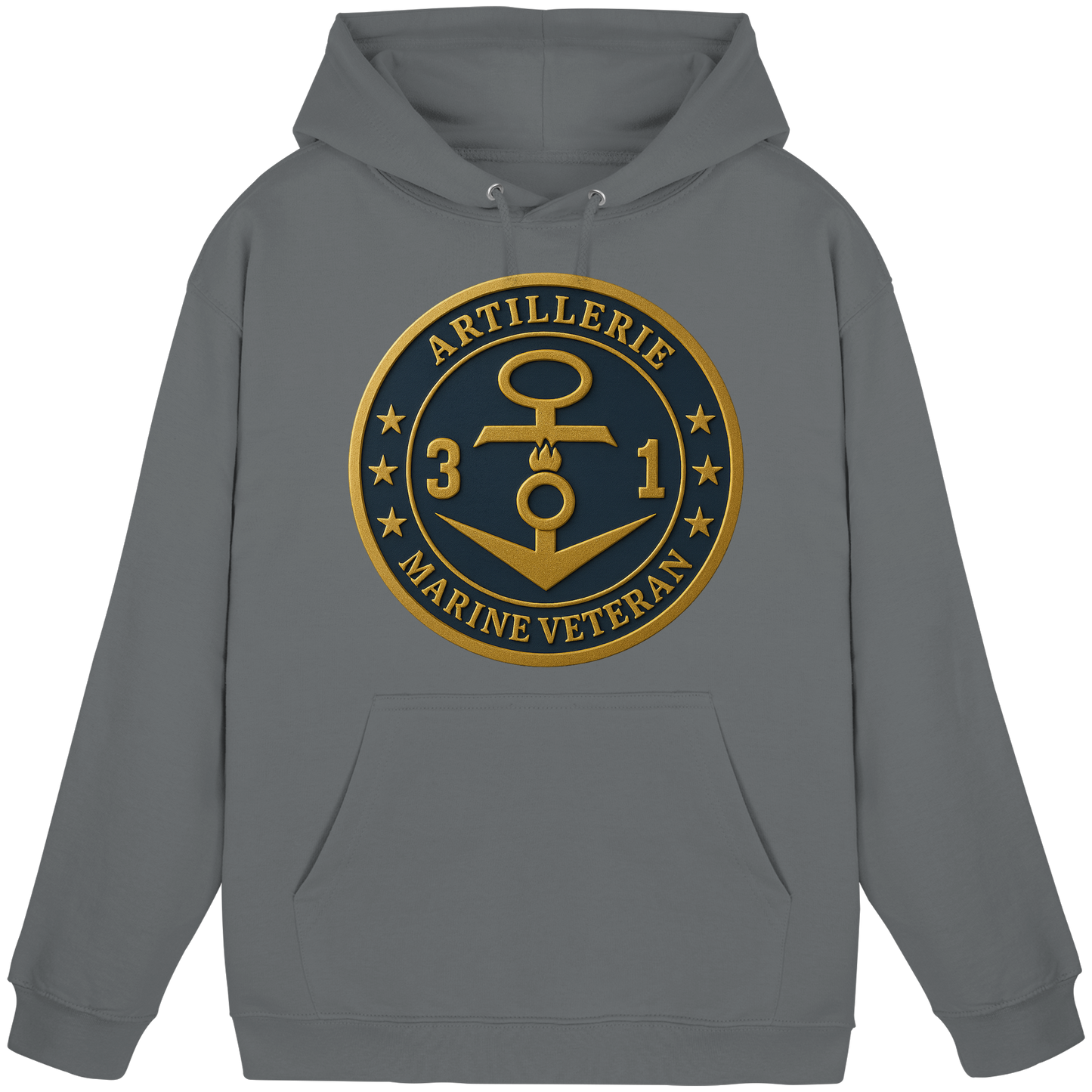 Marine Veteran 31er ARTILLERIE - Metalleffekt - Basic Unisex Hoodie