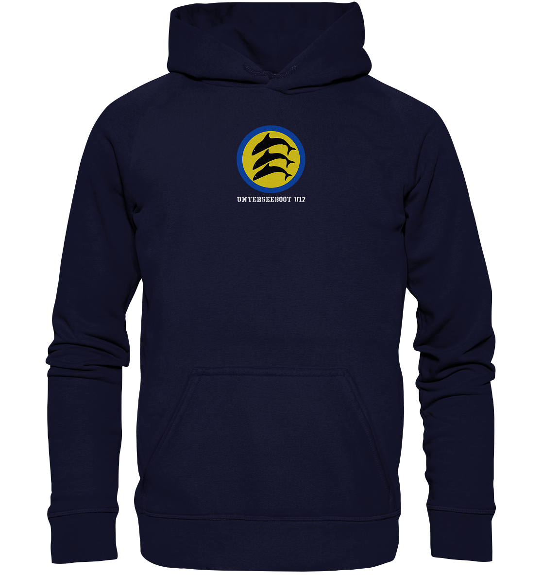 U17 Wappen mittig, U-Bootabzeichen - Basic Unisex Hoodie XL