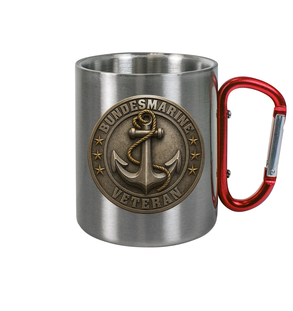 Logo BUNDESMARINE - Metalleffekt - Edelstahl Tasse