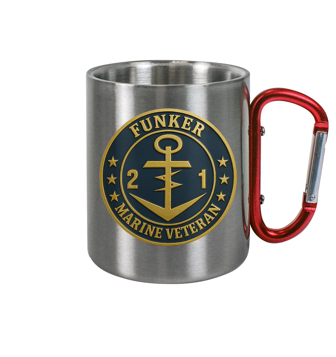 Marine Veteran 21er FUNKER - Metalleffekt - Edelstahl Tasse