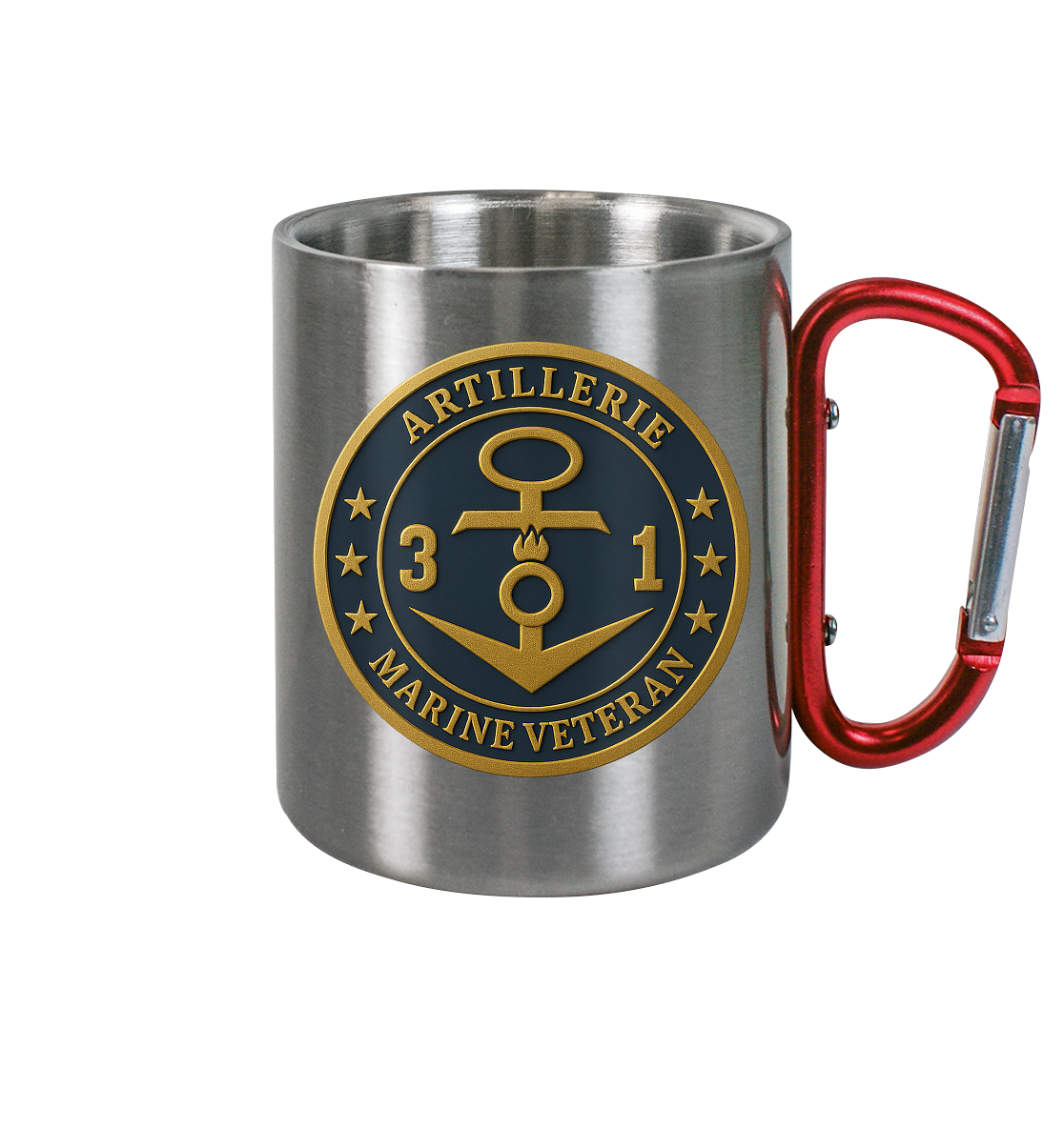 Marine Veteran 31er ARTILLERIE - Metalleffekt - Edelstahl Tasse