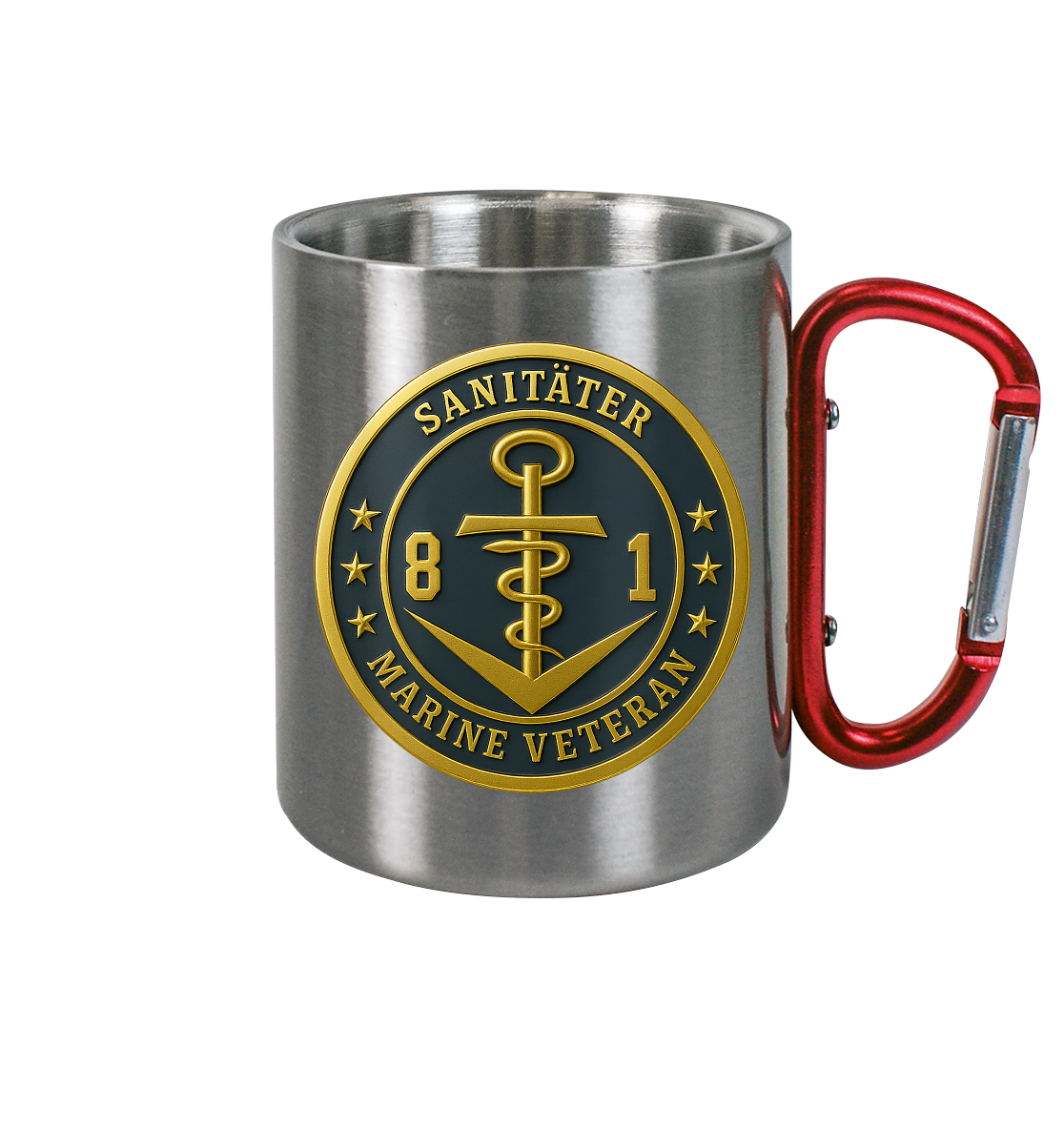 Marine Veteran 81er SANITÄTER - Metalleffekt - Edelstahl Tasse