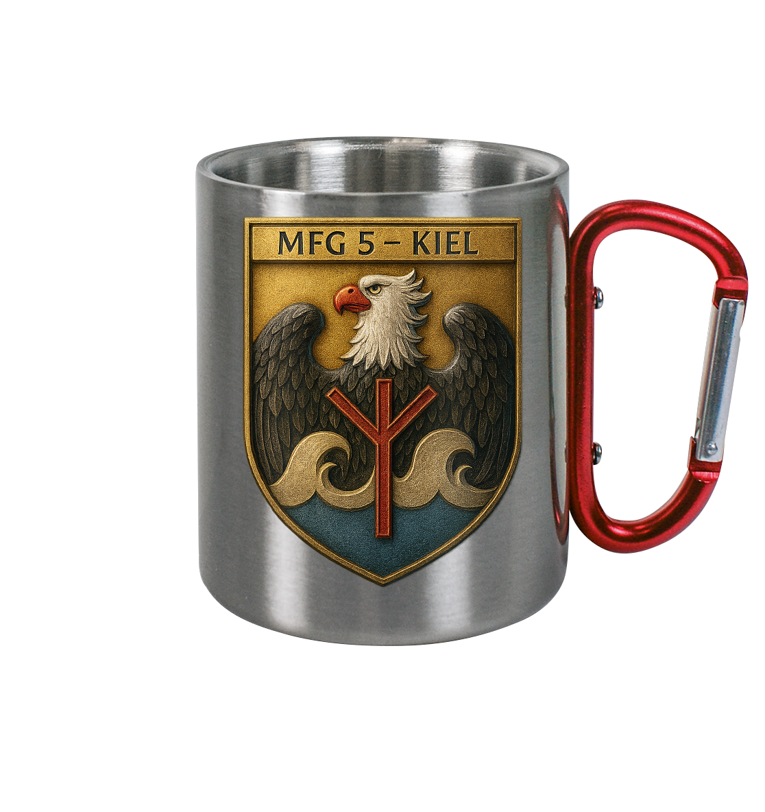 Wappen MFG5 - KIEL - Metalleffekt - Edelstahl Tasse