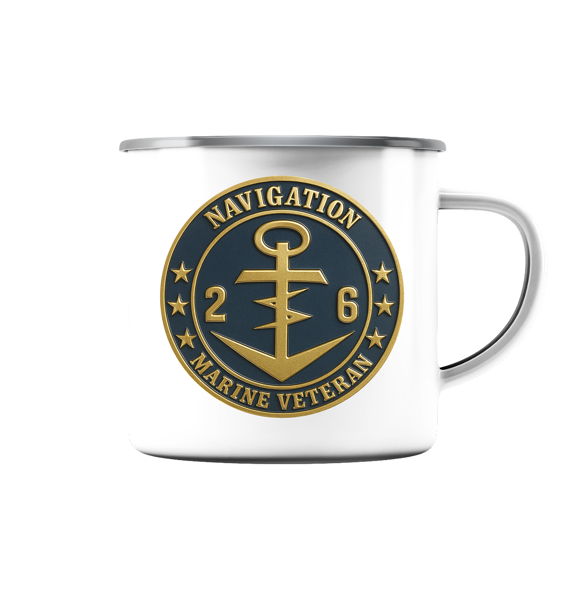 Verwendungsreihe 26 NAVIGATION - Emaille Tasse (Silber)