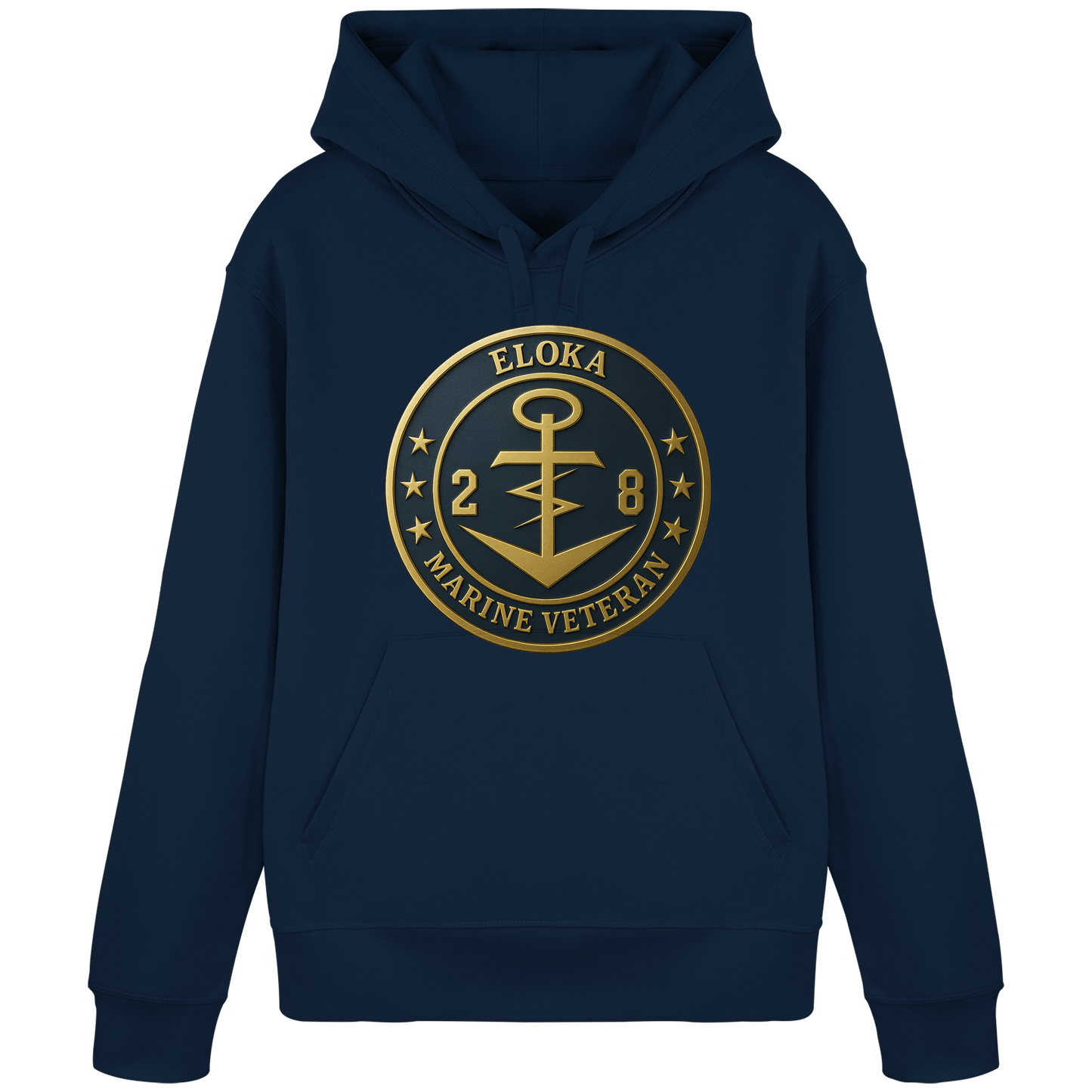 Marine Veteran 28er ELOKA - Metalleffekt - Organic Basic Hoodie