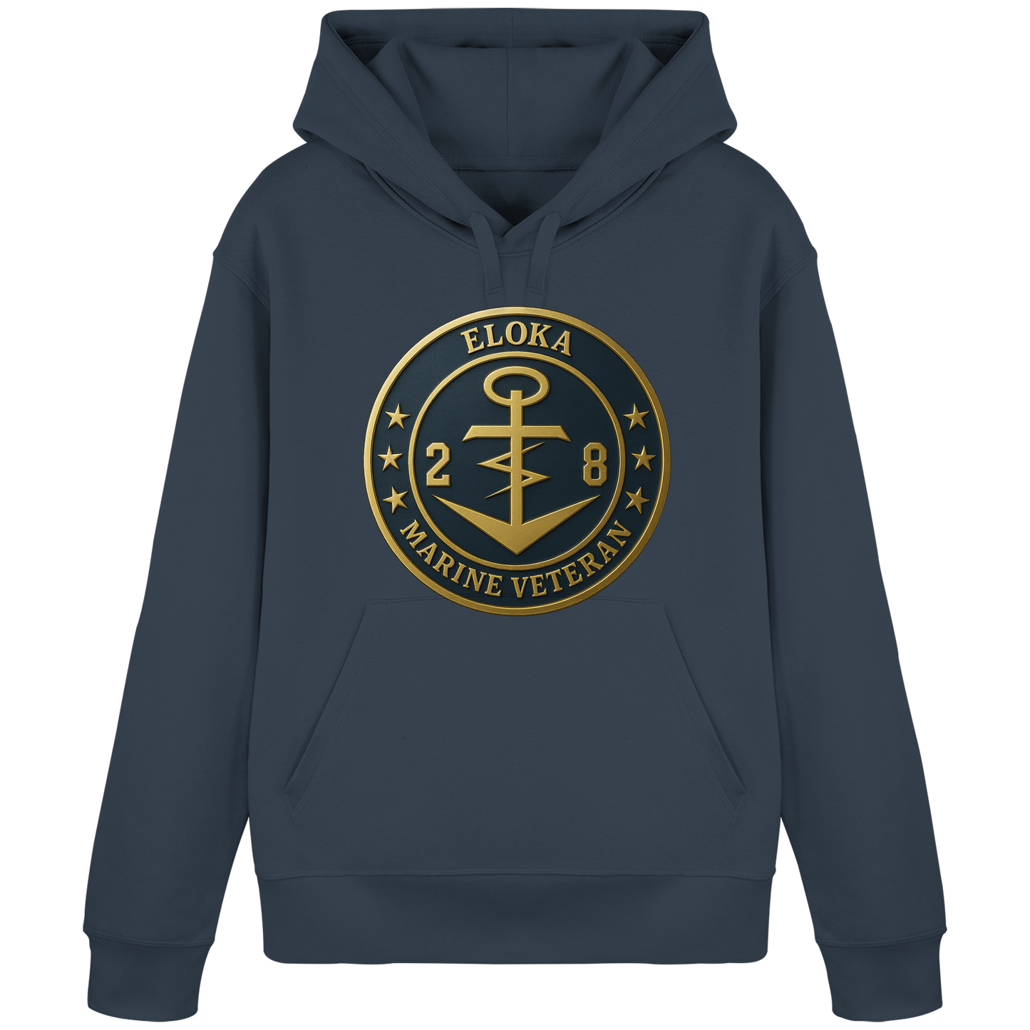 Marine Veteran 28er ELOKA - Metalleffekt - Organic Basic Hoodie