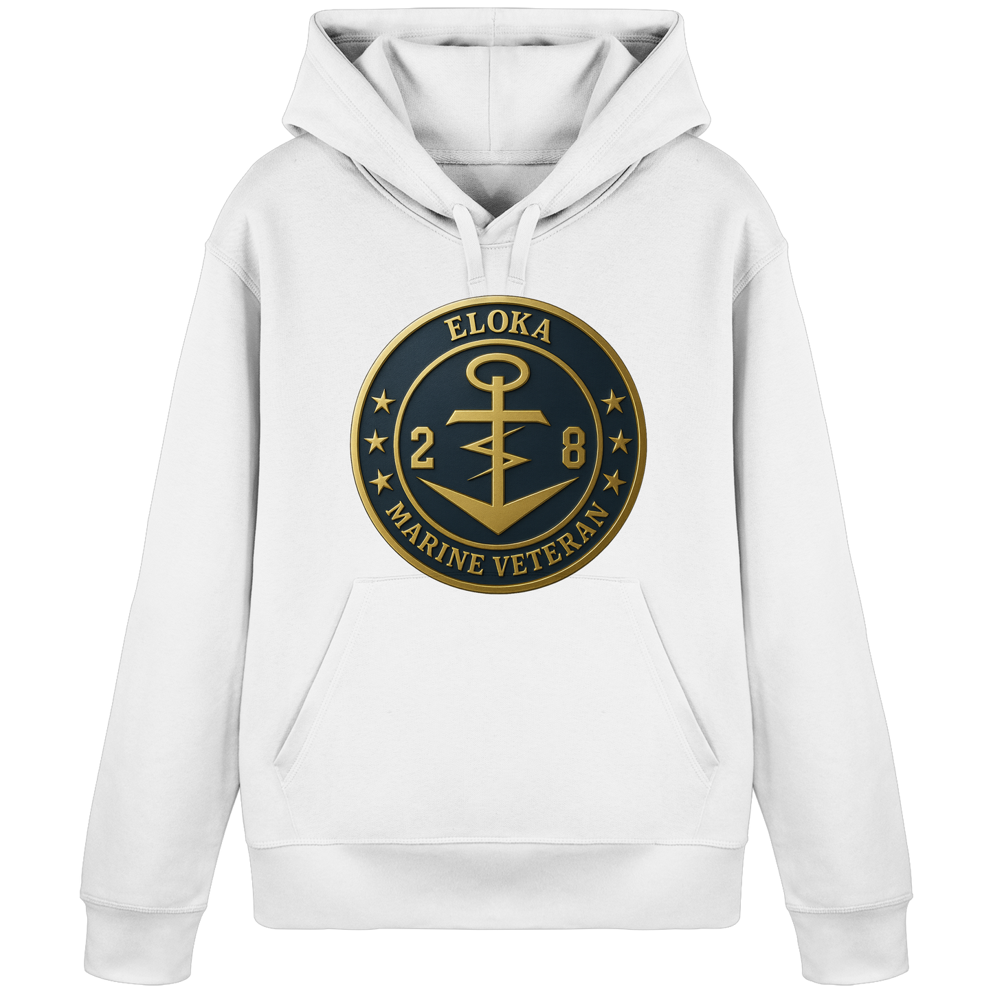 Marine Veteran 28er ELOKA - Metalleffekt - Organic Basic Hoodie