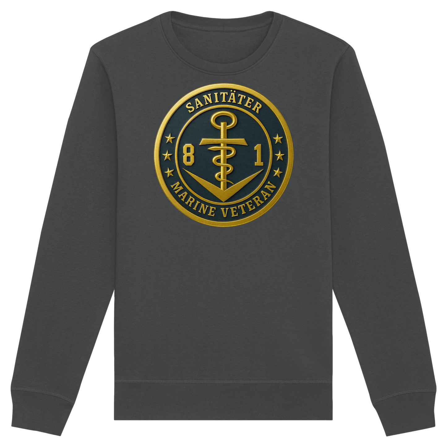 Marine Veteran 81er SANITÄTER - Metalleffekt - Organic Basic Unisex Sweatshirt