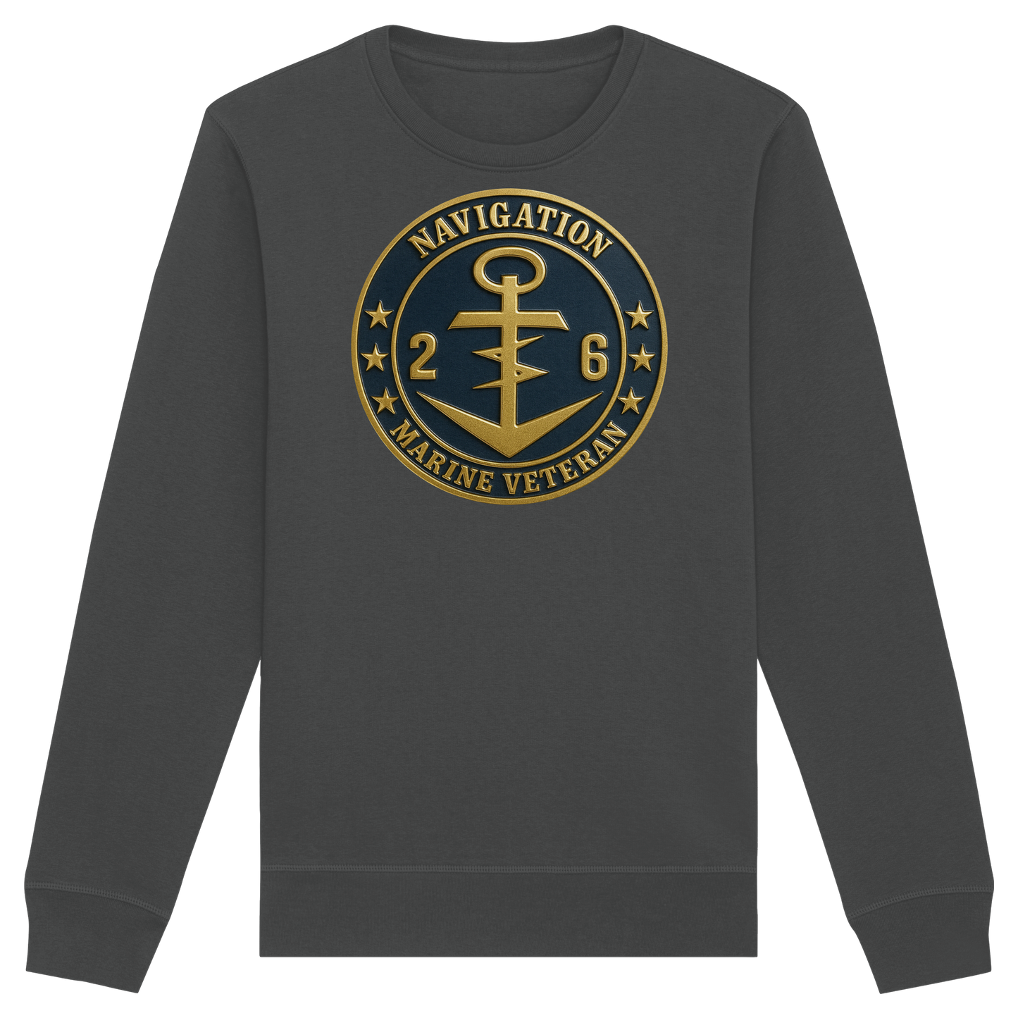 Marine Veteran 26er NAVIGATION - Metalleffekt - Organic Basic Unisex Sweatshirt