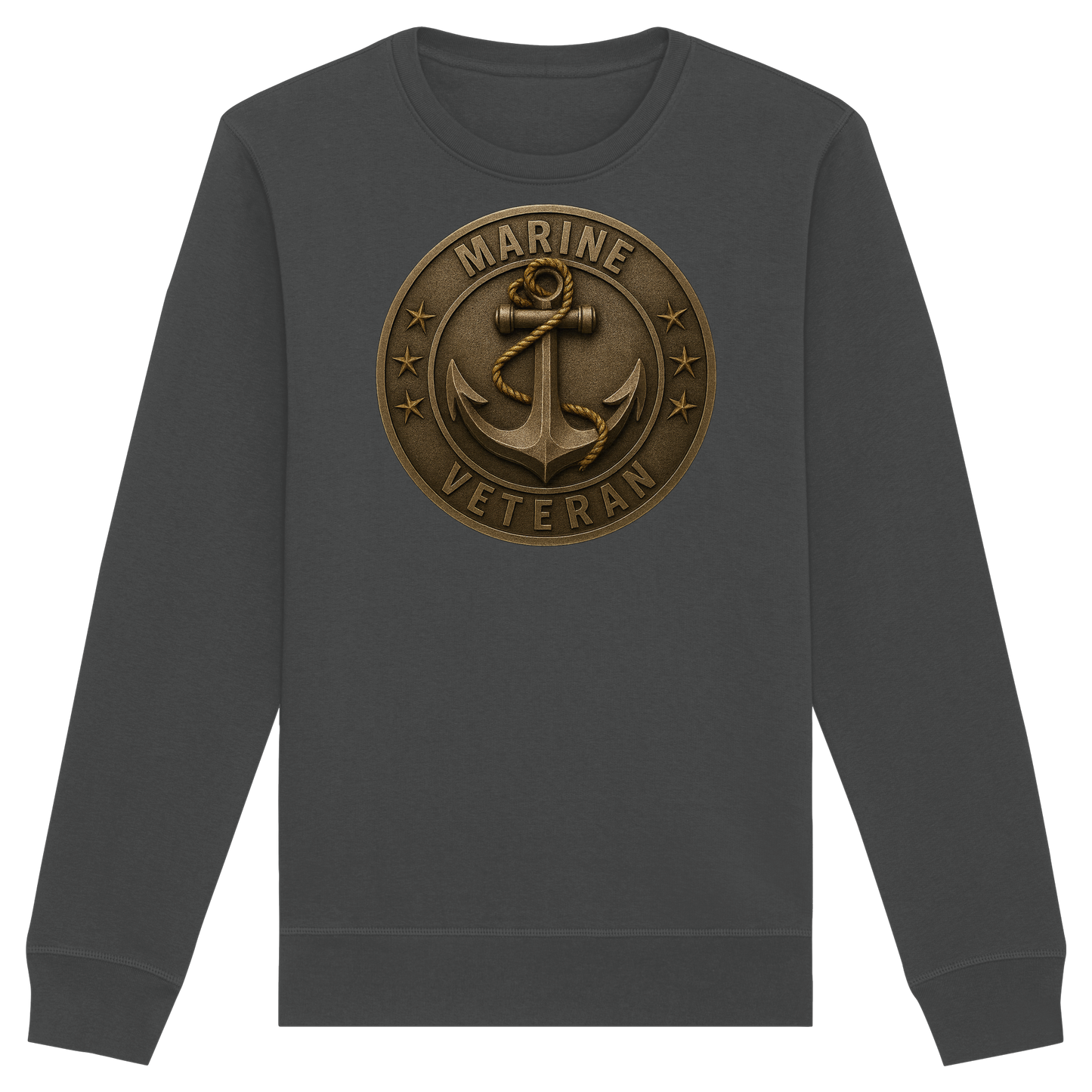 Marine Veteran - Metalleffekt - Organic Basic Unisex Sweatshirt