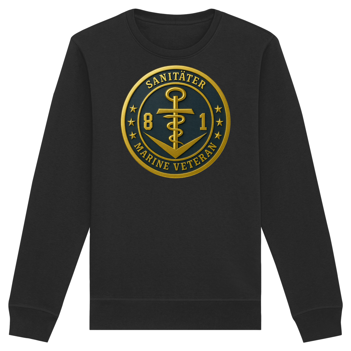 Marine Veteran 81er SANITÄTER - Metalleffekt - Organic Basic Unisex Sweatshirt