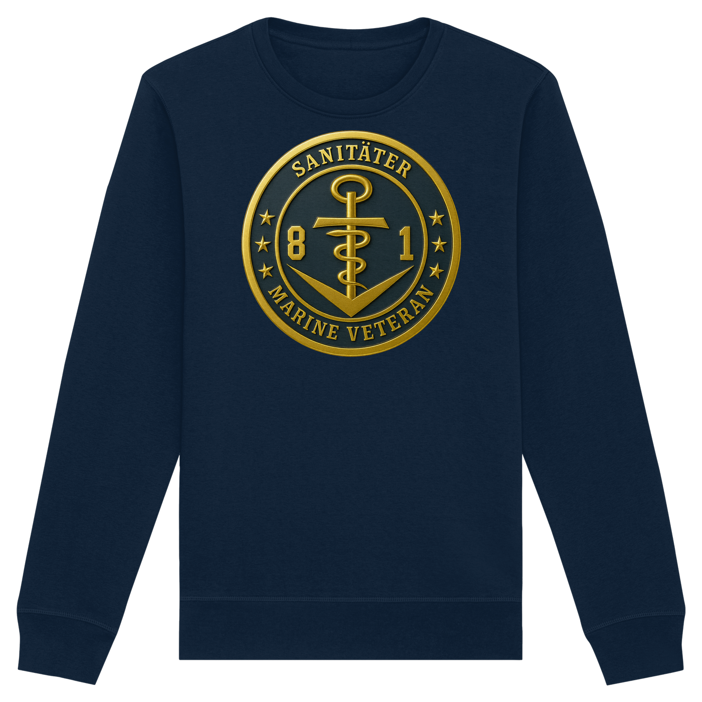Marine Veteran 81er SANITÄTER - Metalleffekt - Organic Basic Unisex Sweatshirt
