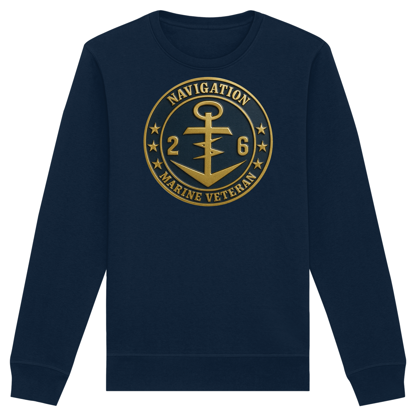Marine Veteran 26er NAVIGATION - Metalleffekt - Organic Basic Unisex Sweatshirt
