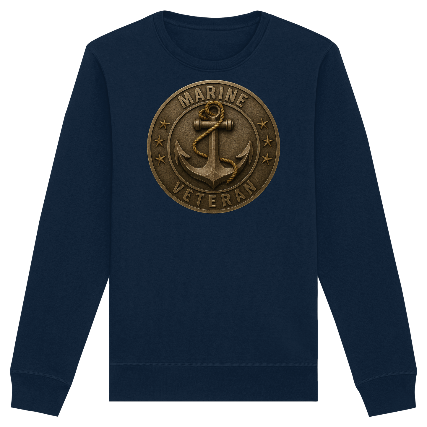 Marine Veteran - Metalleffekt - Organic Basic Unisex Sweatshirt
