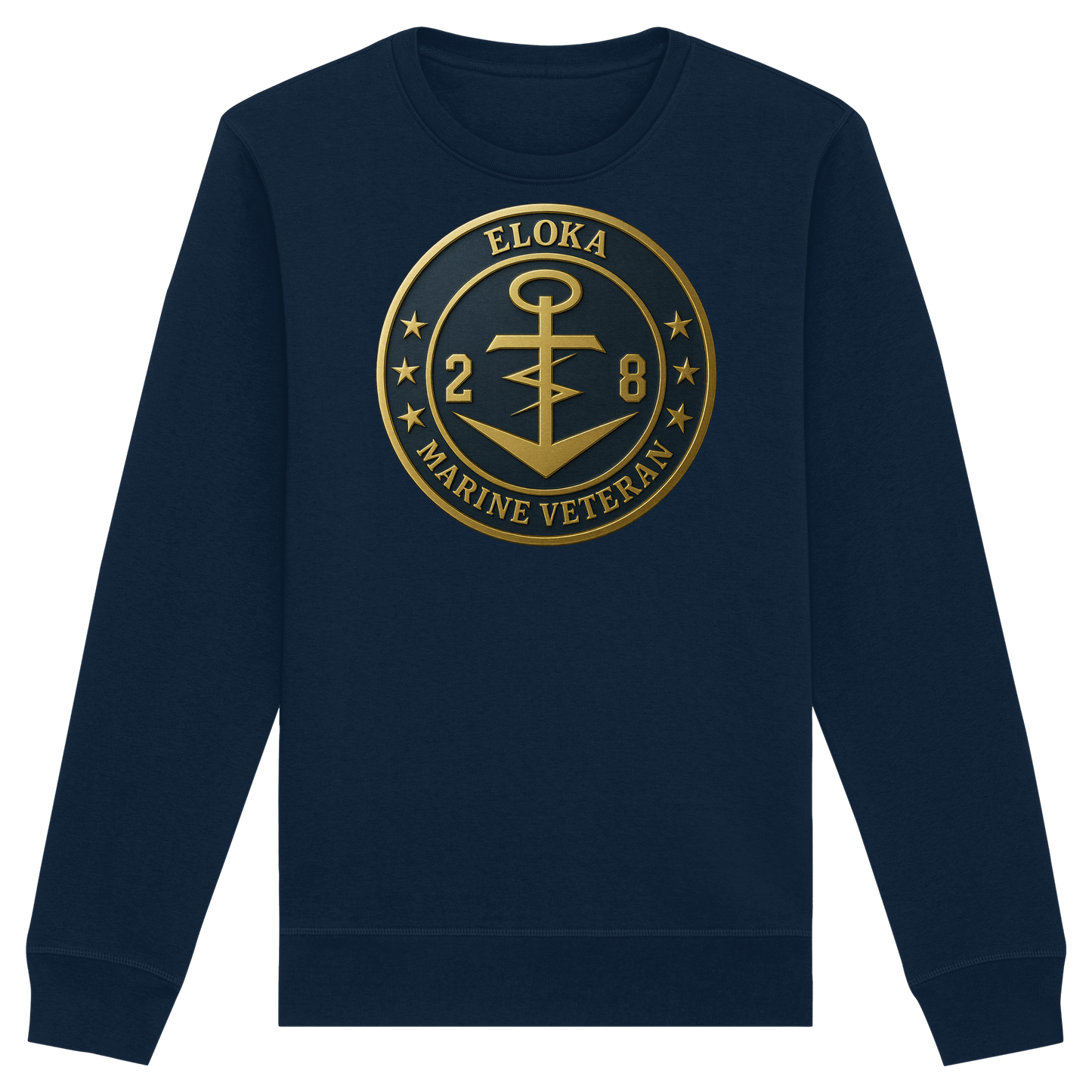 Marine Veteran 28er ELOKA - Metalleffekt - Organic Basic Unisex Sweatshirt