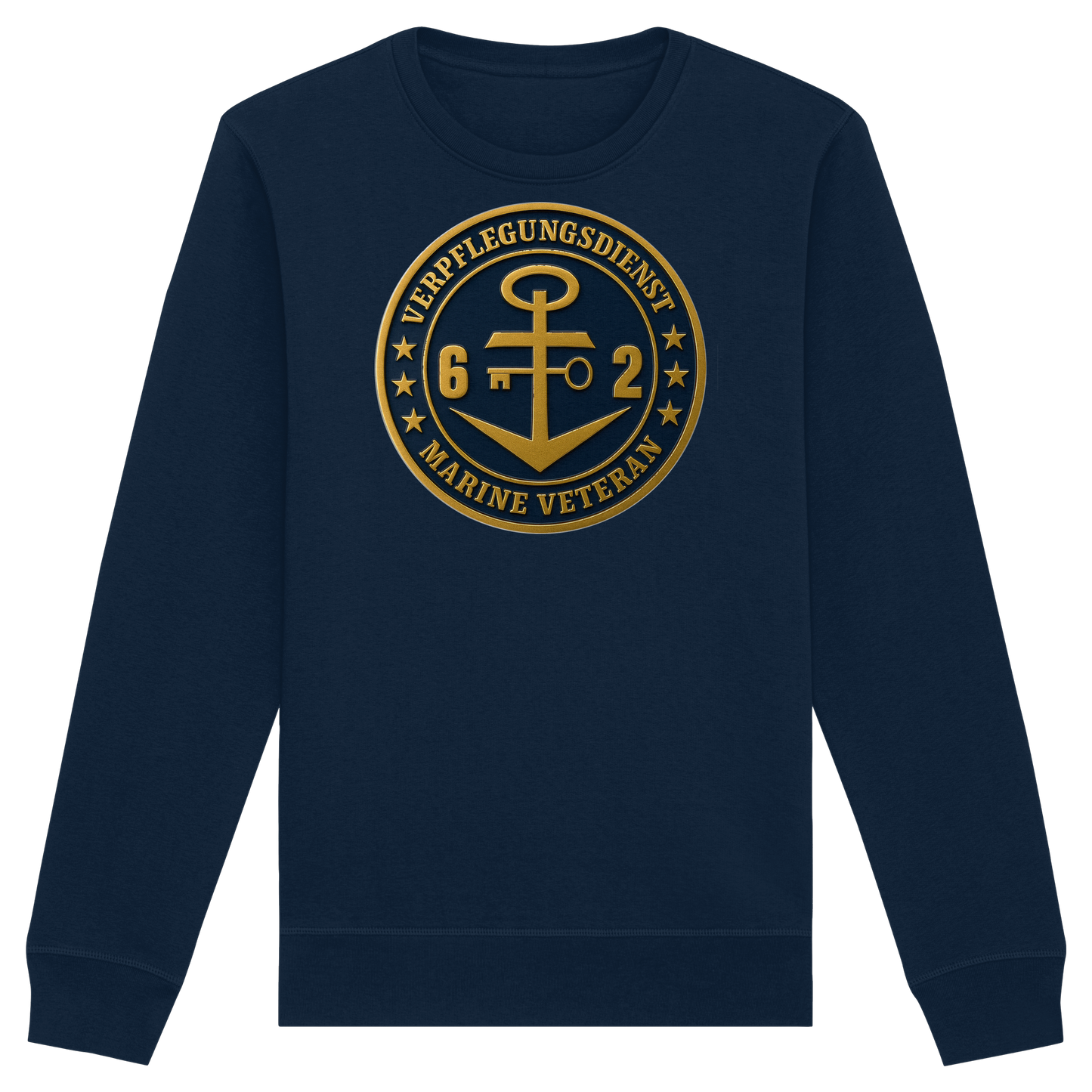 Marine Veteran 62er VERPFLEGUNGSDIENST - Metalleffekt - Organic Basic Unisex Sweatshirt